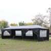 10'x30' Outdoor Party Tent with 8 Removable Sidewalls, Waterproof Canopy Patio Wedding Gazebo, Black