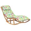 Rocking Sun Lounger with Cushion Solid Teak Wood