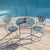 3-Piece Outdoor Feather Metal Bistro Set, Blue