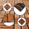 30 PCS Interlocking Deck Tiles Checker Pattern; 12" x 12" Square Acacia Hardwood Outdoor Flooring for Patio; Bancony; Pool Side; ...