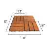 30 PCS Interlocking Deck Tiles Checker Pattern; 12" x 12" Square Acacia Hardwood Outdoor Flooring for Patio; Bancony; Pool Side; ...