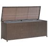 Patio Storage Box Brown 47.2"x19.7"x23.6" Poly Rattan