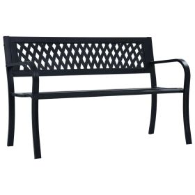 Patio Bench 49.2" Black Steel