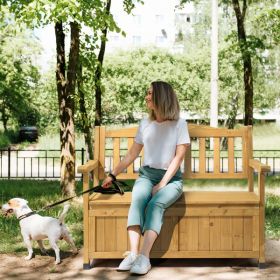 44inch Cedar Yard Storage Box With Backrest Armrest Bright Yellow