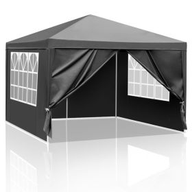 10'x10' Gazebo Waterproof Outdoor Canopy Patio Tent Party Tent for Wedding BBQ Cater, Black