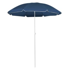 Outdoor Parasol with Steel Pole Blue 70.9"