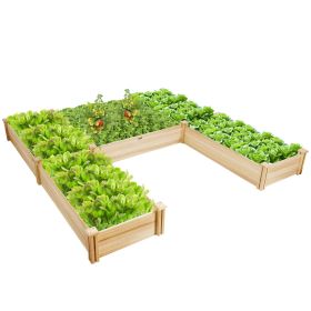 Raised Garden Bed Wooden Garden Box Planter Container U Shaped Bed 92.5x95x11 Inches