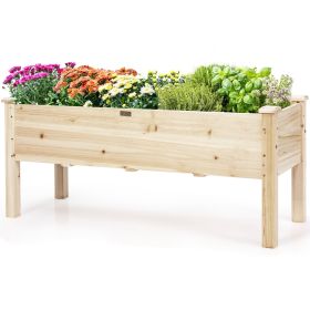 Raised Garden Beds Elevated Planter Box Wood For Vegetables Flowers Herbs