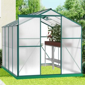 Polycarbonate Greenhouse,6'x 8' Heavy Duty Walk-in Plant Garden Greenhouse for Backyard/Outdoor