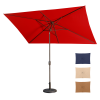 6.5FT Ã— 10FT Patio Umbrella Outdoor Red Uv Protection