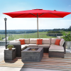 6.5FT Ã— 10FT Patio Umbrella Outdoor Red Uv Protection