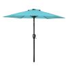 7.5ft Patio Outdoor Table Market Yard Umbrella with Push Button Tilt/Crank, 6 Sturdy Ribs for Garden, Deck, Backyard, Pool, Turquoise