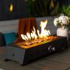 28 inch Tabletop Fire Pit, Propane Gas Fire Pit with Quick Connect Joint, Glass Wind Guard and Lava Rock, Outdoor Portable Tabletop Fire Pit