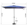 Large Blue Outdoor Umbrella 10ft Rectangular Patio Umbrella For Beach Garden Outside Uv Protection