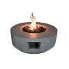 Living Source International 11" H x 30" W Fiber Reinforced Concrete Propane/Natural Gas Outdoor Fire Pit Table with Lid