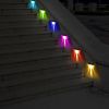 4Pcs Solar Deck Lights Outdoor LED RGB Solar Decorative Step Fence Lamp