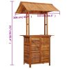 Patio Bar Table with Rooftop 44.5"x41.7"x85.4" Solid Wood Acacia