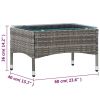 Coffee Table Gray 23.6"x15.7"x14.2" Poly Rattan