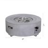 Diameter 30 Inch x 11 Inch Round Faux Concrete Texture Propane Gray Fire Pit With PVC Weather Cover