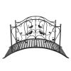 119*67*71cm Courtyard With Bird Pattern Arched Handrail Courtyard Iron Bridge Black