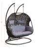 ACME Vasta Patio Swing Chair with Stand, Fabric & Wicker (1Set/3Ctn) 45084