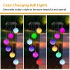 Solar Powered LED Ball Wind Chimes Color Changing LED String Light Patio Garden Decor