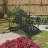 119*67*71cm Courtyard With Bird Pattern Arched Handrail Courtyard Iron Bridge Black