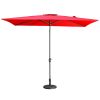 6.5FT Ã— 10FT Patio Umbrella Outdoor Red Uv Protection