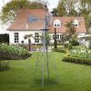 8FT Weather Resistant Yard Garden Windmill Gray & Red