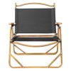 53*55*61cm Medium Size Aluminum Frame 600D Black Oxford Cloth Bearing 100kg Imitation Wood Grain Spray Paint Camping Chair Black