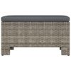 Patio Footrest with Cushion Gray Poly Rattan