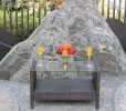 Outdoor patio Furniture Coffee Table with clear tempered glass