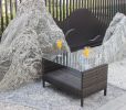 Outdoor patio Furniture Coffee Table with clear tempered glass