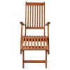 Patio Deck Chair with Footrest and Cushion Solid Wood Acacia