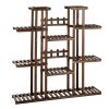 Artisasset 6-Story 11-Seat Indoor And Outdoor Multifunctional Carbonized Wood Plant Stand