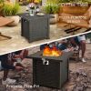 30 Inch 50000 BTU Square Propane Gas Fire Pit Table with Table Cover