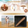 6 Feet Thatched Patio Umbrella with Tilt Design and Carrying Bag