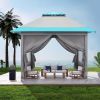 10' x 10' Outdoor Pop-up Canopy With 4 Sidewalls Blue&White