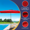 6.5FT Ã— 10FT Patio Umbrella Outdoor Red Uv Protection