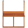 Hanging Balcony Table 51.1"x35.4"x28.3" Solid Acacia Wood