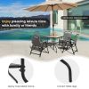 34 Inch Outdoor Dining Table Square Tempered Glass Table with 1.5 Inch Umbrella Hole