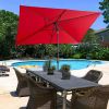 6.5FT Ã— 10FT Patio Umbrella Outdoor Red Uv Protection