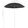 Outdoor Parasol with Steel Pole Anthracite 70.9"