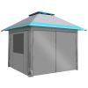 10' x 10' Outdoor Pop-up Canopy With 4 Sidewalls Blue&White