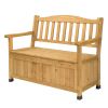 44inch Cedar Yard Storage Box With Backrest Armrest Bright Yellow