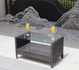 Outdoor patio Furniture Coffee Table with clear tempered glass