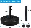 Simple Deluxe 20" Heavy Duty Patio Market Umbrella Stand with Steel Holder Water Filled for Outdoor, Lawn, Garden, 20inch, Round Base