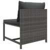 9 Piece Patio Lounge Set with Cushions Poly Rattan Gray