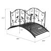 119*67*71cm Courtyard With Bird Pattern Arched Handrail Courtyard Iron Bridge Black