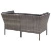 6 Piece Patio Lounge Set with Cushions Poly Rattan Gray